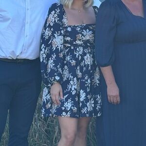 Abercrombie & Fitch Navy Floral Emerson Mini Dress